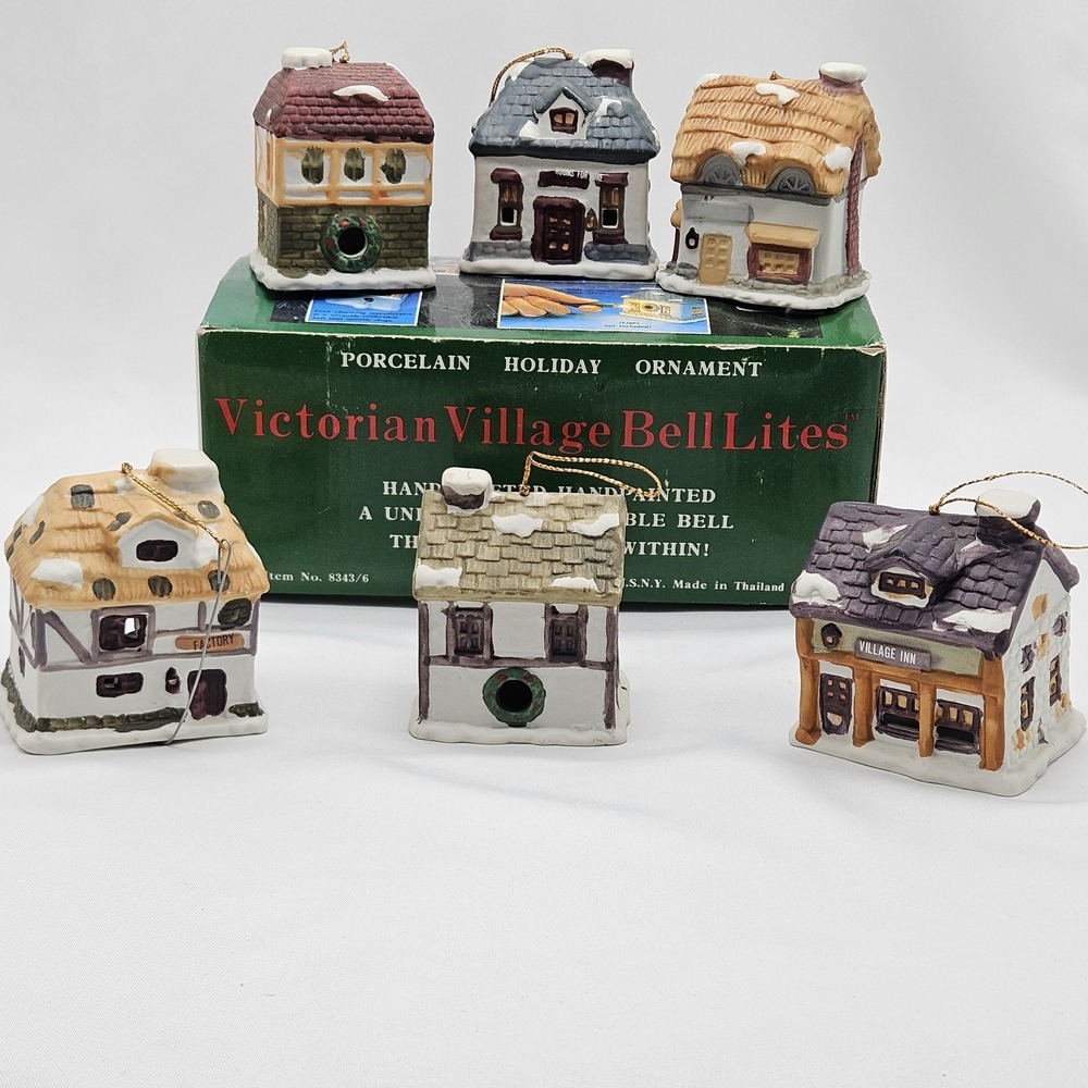DICKENS VILLAGE BELL Christmas Ornament LIGHT Covers Porcelain Holiday Decor‎